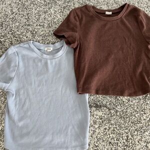 Garage Baby Tee (Brown, S and Light Blue, XS)